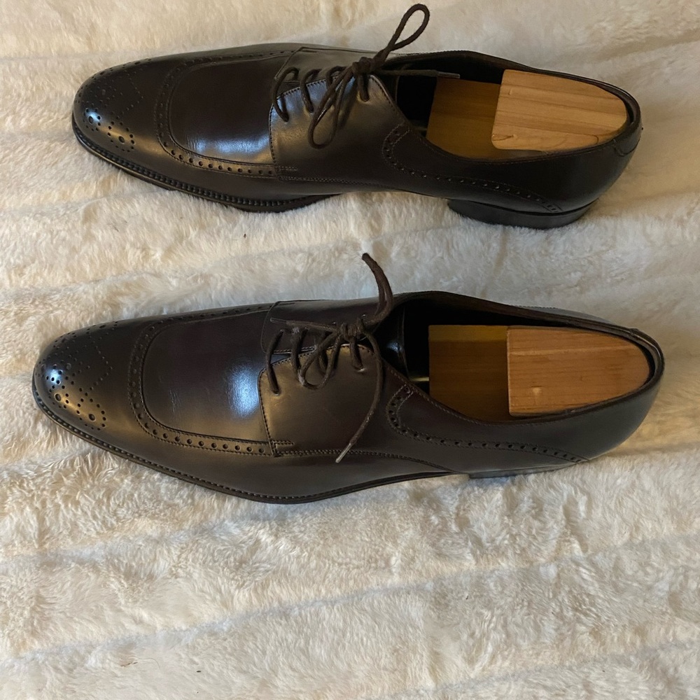Salvatore Ferragamo Dark Brown Leather Oxfords